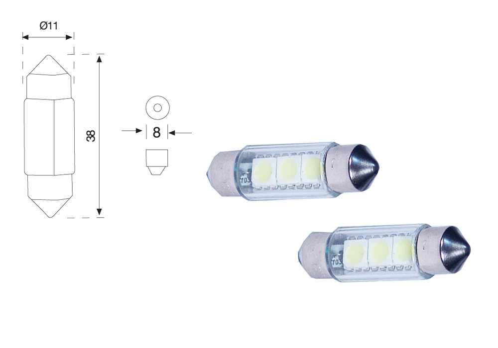 Acceder a la pieza LAMPARAS LED 'CANBUS' PLAFONIER 12V(BLISTER 2 UDS)