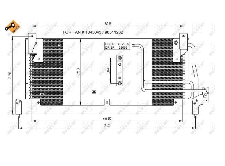 Acceder a la pieza Condensador de climatización. 12/94-> 650x245x20
