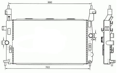 Radiador 1,4L 16v - 1,6L - 1,6L16v - 1,8L OPEL MERIVA  pour OPEL MERIVA Radiador 1,4L 16v - 1,6L - 1,6L16v - 1,8L OPEL MERIVA  pour OPEL MERIVA
