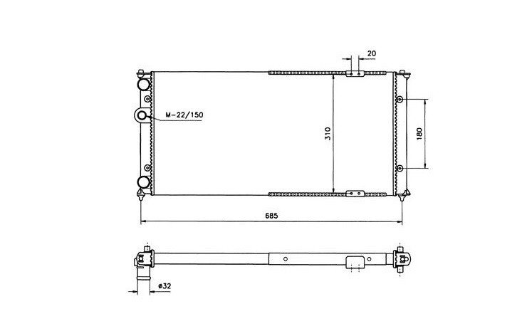 Acceder a la pieza Radiador 2,0iL16v y 1,9L Tdi