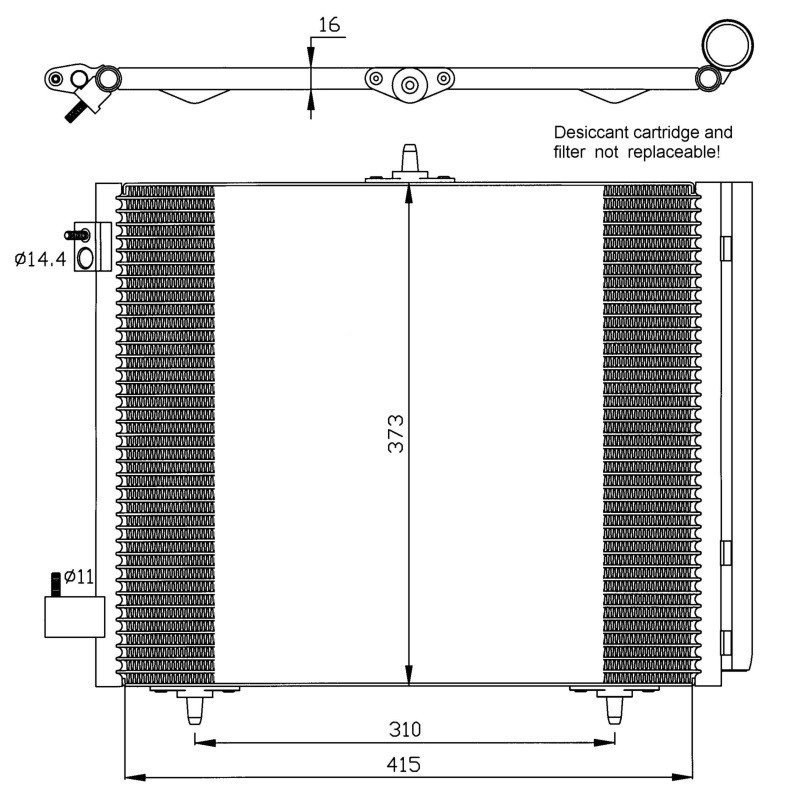 Condensador de climatización 1,1L - 1,4L - 1,6L - 1,4L Hdi