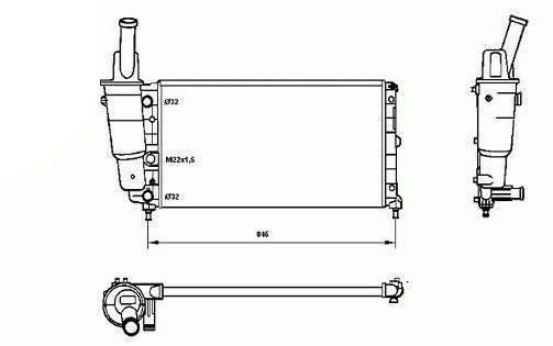 Radiador 1,1L - 1,2L - 1,6L FIAT PUNTO  pour FIAT PUNTO Radiador 1,1L - 1,2L - 1,6L FIAT PUNTO  pour FIAT PUNTO