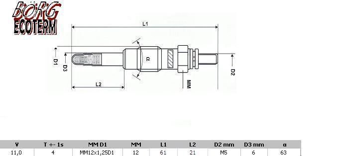 4 Bujías de precalentamiento 1,9L D Turbo RENAULT MEGANE  pour RENAULT MEGANE 4 Bujías de precalentamiento 1,9L D Turbo RENAULT MEGANE  pour RENAULT MEGANE