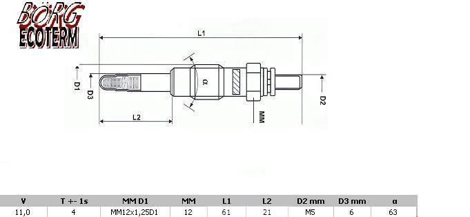 4 Bujías de precalentamiento 1,9L D - 1,9L TD RENAULT R19  pour RENAULT R19 4 Bujías de precalentamiento 1,9L D - 1,9L TD RENAULT R19  pour RENAULT R19