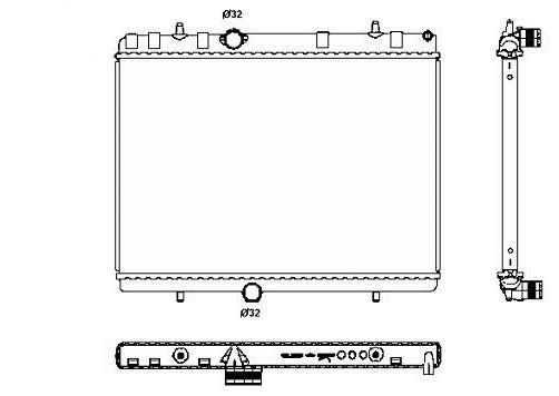 Radiador 1,6L Hdi 380x554x29