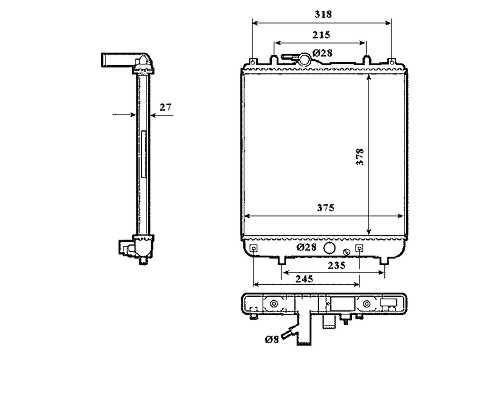 Radiador 1.0L - 1.0L 12v - 1.2L 16v OPEL AGILA  pour OPEL AGILA Radiador 1.0L - 1.0L 12v - 1.2L 16v OPEL AGILA  pour OPEL AGILA