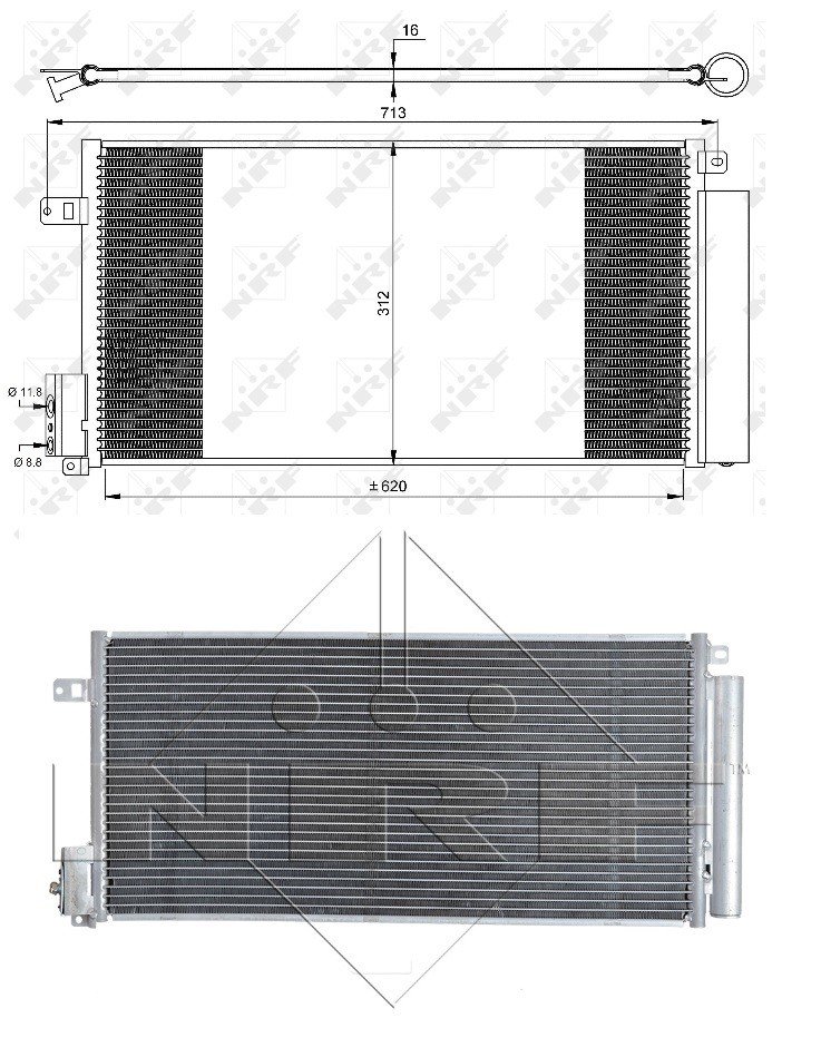 Condensador de climatización 1.4L T- 1.8L T - 1.6L D - 1.9L D - 2.0L D LANCIA DELTA  pour LANCIA DELTA  Condensador de climatización 1.4L T- 1.8L T - 1.6L D - 1.9L D - 2.0L D LANCIA DELTA  pour LANCIA DELTA
