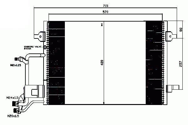 Condensador de climatización (555x400x16) 10/94->09/97 CCM/CCA VOLKSWAGEN PASSAT  pour VOLKSWAGEN PASSAT Condensador de climatización (555x400x16) 10/94->09/97 CCM/CCA VOLKSWAGEN PASSAT  pour VOLKSWAGEN PASSAT
