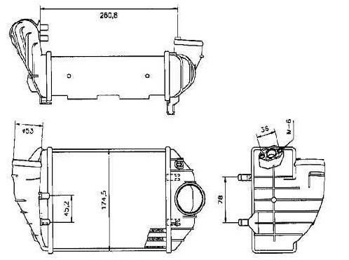 Refrigerador intercambiador aire turbo 2.5L Tdi AUDI A4 Para los modelos (berlina 8D2, B5) - (Avant 8D5, B5) motors 2.5L Tdi - 2.5L Tdi quattro (150ch). Dimensiones: Altura 215mm x Ancho 172 mm x Espesor 62mm.  pour AUDI A4 Refrigerador intercambiador aire turbo 2.5L Tdi AUDI A4 Para los modelos (berlina 8D2, B5) - (Avant 8D5, B5) motors 2.5L Tdi - 2.5L Tdi quattro (150ch). Dimensiones: Altura 215mm x Ancho 172 mm x Espesor 62mm.  pour AUDI A4