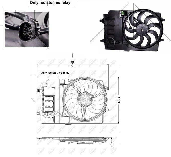 Grupo moto-ventilador 1.4L - 1.6L One - Cooper - Cooper S MINI MINI  pour MINI MINI Grupo moto-ventilador 1.4L - 1.6L One - Cooper - Cooper S MINI MINI  pour MINI MINI
