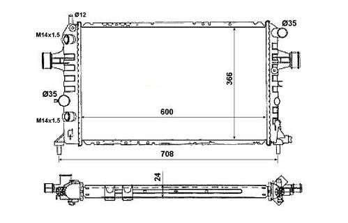 Radiador 1.4L - 1.6L - 1.8L - 2.0L - 2.2L OPEL ZAFIRA  pour OPEL ZAFIRA Radiador 1.4L - 1.6L - 1.8L - 2.0L - 2.2L OPEL ZAFIRA  pour OPEL ZAFIRA