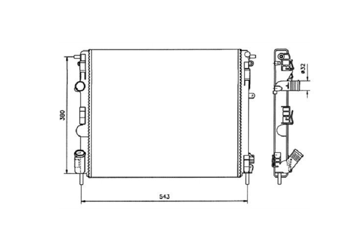 Radiador 1,2L - 1,4L - 1,6L - 1,5L Dci -1,9L Dti