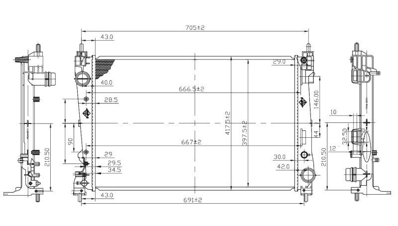 Radiador 1.3LM - 1.6LM - 2.0LM FIAT DOBLO  pour FIAT DOBLO  Radiador 1.3LM - 1.6LM - 2.0LM FIAT DOBLO  pour FIAT DOBLO