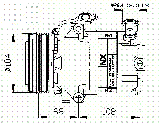 Compresor de climatización 1.6L - 1.6L 16V - 1.8L OPEL MERIVA  pour OPEL MERIVA Compresor de climatización 1.6L - 1.6L 16V - 1.8L OPEL MERIVA  pour OPEL MERIVA
