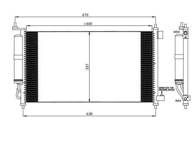 Condenseur de climatisation 1.6L NISSAN JUKE  pour NISSAN JUKE  Condenseur de climatisation 1.6L NISSAN JUKE  pour NISSAN JUKE