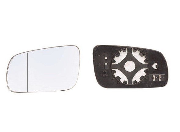 Cristal + soporte retrovisor izquierdo, asférico, azul, térmico (Modelo Grande)