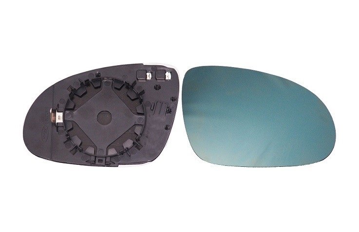 Cristal + soporte retrovisor derecho, convexo, azul, térmico (Modelo pequeño)