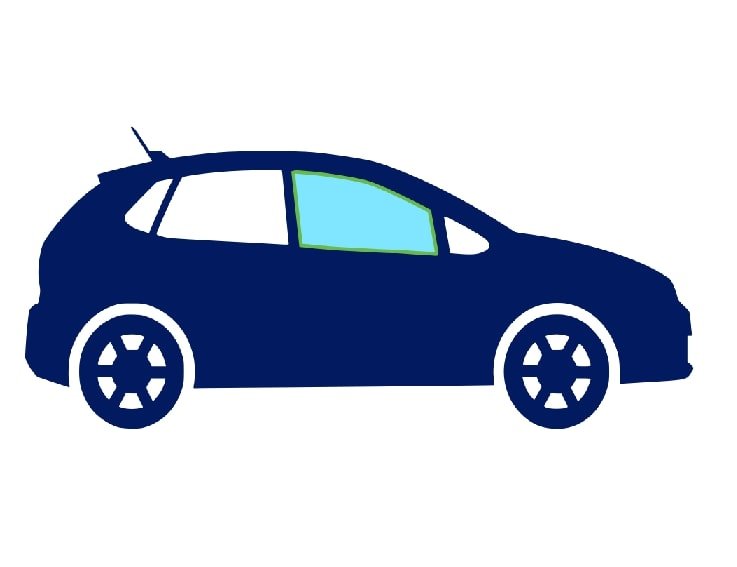 Acceder a la pieza Ventanilla lateral delantera lateral derecha control solar tintado verde