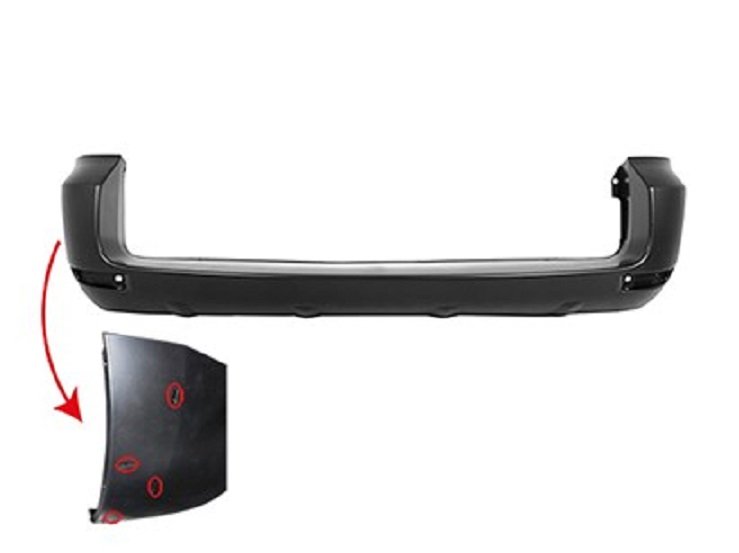 Acceder a la pieza Parachoques trasero imprimado con agujeros