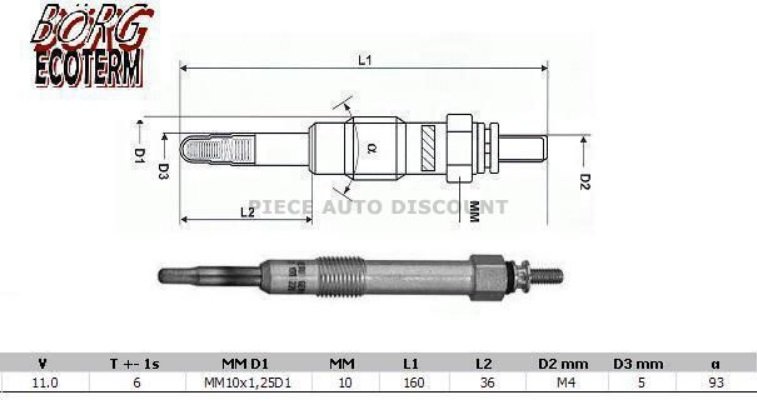4 Bujías de precalentamiento 90cv diesel TOYOTA AURIS  pour TOYOTA AURIS  4 Bujías de precalentamiento 90cv diesel TOYOTA AURIS  pour TOYOTA AURIS