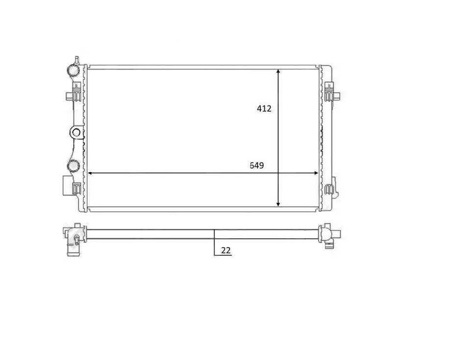 Radiador 1,4L - 1,6L VOLKSWAGEN POLO  pour VOLKSWAGEN POLO  Radiador 1,4L - 1,6L VOLKSWAGEN POLO  pour VOLKSWAGEN POLO