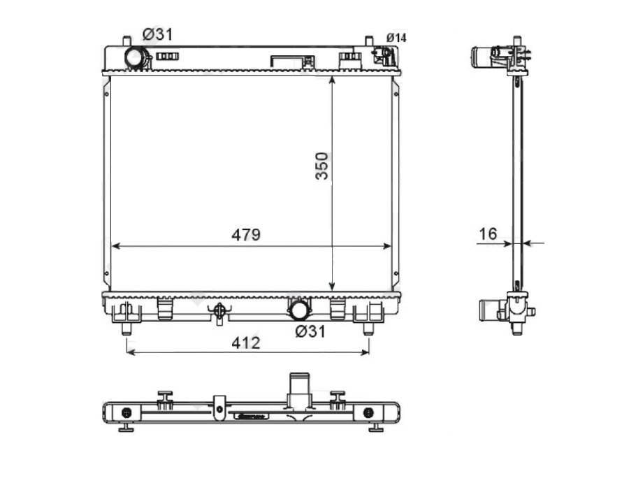 Acceder a la pieza Radiador 1,4L D4d