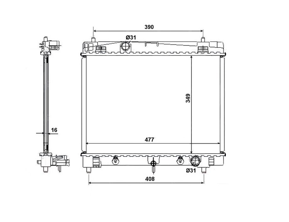 Radiador 1,3L VVTi TOYOTA YARIS Para modelos 1,3L VVTi. Con climatización. Caja de cambios manual o automática. Dimensiones haz: 478x350x16.Para vehiculos con radiador mixto agua-aceite.  pour TOYOTA YARIS  Radiador 1,3L VVTi TOYOTA YARIS Para modelos 1,3L VVTi. Con climatización. Caja de cambios manual o automática. Dimensiones haz: 478x350x16.Para vehiculos con radiador mixto agua-aceite.  pour TOYOTA YARIS