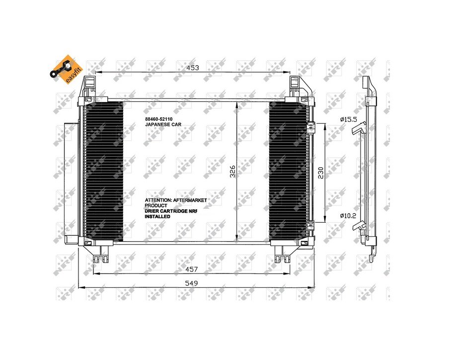 Condensador de climatización TOYOTA YARIS  pour TOYOTA YARIS  Condensador de climatización TOYOTA YARIS  pour TOYOTA YARIS