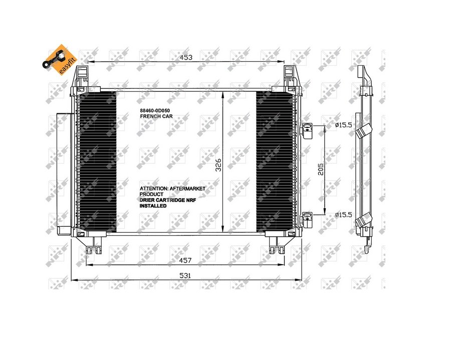 Condensador de climatización TOYOTA YARIS  pour TOYOTA YARIS  Condensador de climatización TOYOTA YARIS  pour TOYOTA YARIS