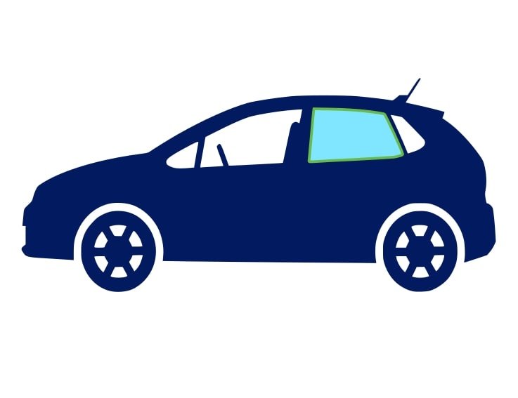 Acceder a la pieza Ventanilla lateral trasera lateral izquierda tintado verde 5ptas.