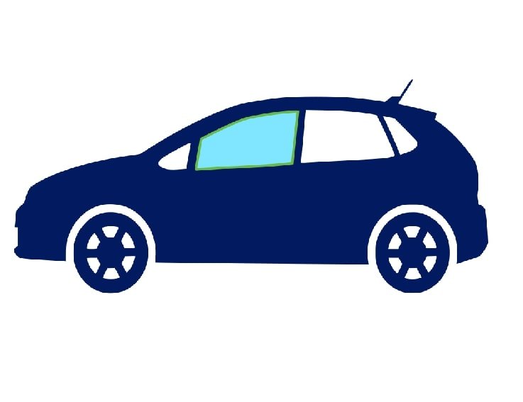 Acceder a la pieza Ventanilla lateral delantera lateral derecha tintado verde