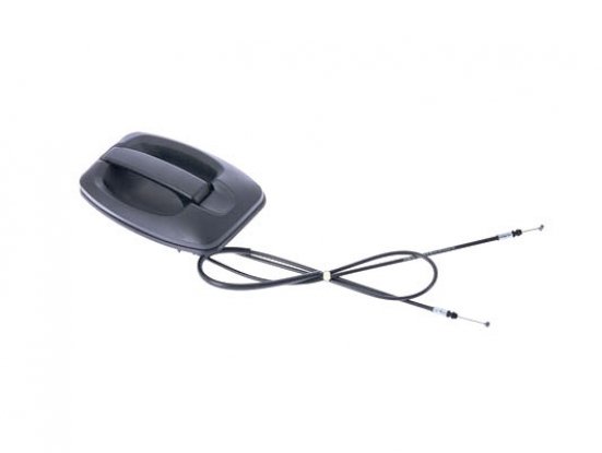 Manilla puerta corredera reversible negra (2 cables)