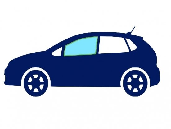 Acceder a la pieza Ventanilla lateral delantera lateral izquierda tintado verde