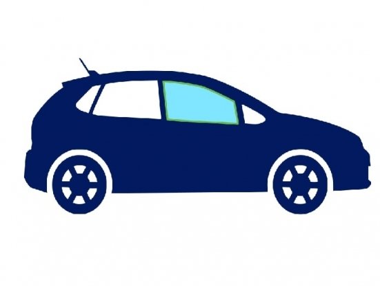 Acceder a la pieza Ventanilla lateral delantera lateral derecha tintado verde