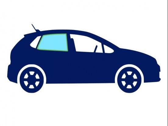 Acceder a la pieza Ventanilla lateral trasera lateral derecha tintado verde