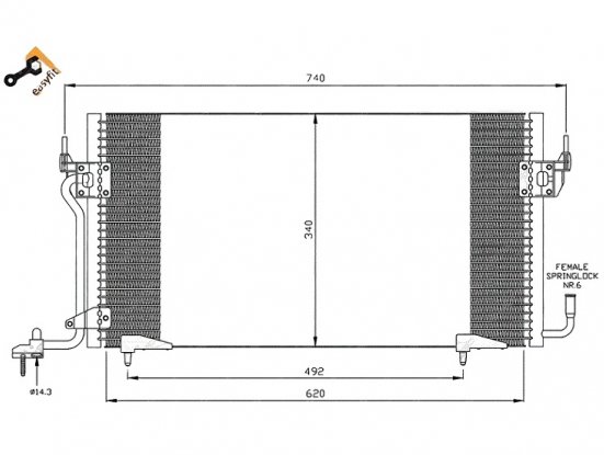 Condensador de climatización diésel PEUGEOT PARTNER  pour PEUGEOT PARTNER Condensador de climatización diésel PEUGEOT PARTNER  pour PEUGEOT PARTNER