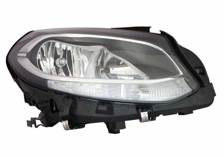 Faro eléctrico derecho negro LED H7 + H7 (Motor) pour MERCEDES CLASE B  pour MERCEDES CLASE B