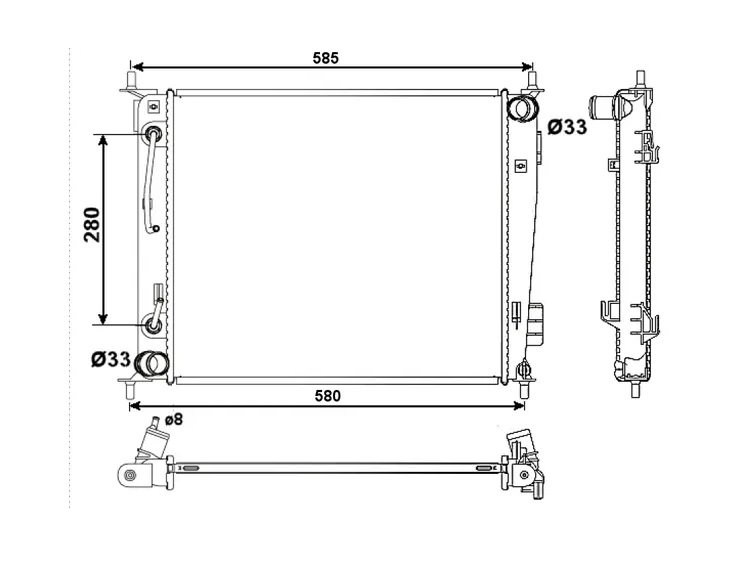 Acceder a la pieza Radiador 1.6L CVVT, Bifuel - 1,6L CRDi VGT