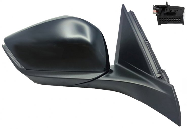 Retrovisor eléctrico derecho, convexo, térmico, abatible, con intermitente, con luz de cortesía y con sonda (11 pines)  pour PEUGEOT 408  pour PEUGEOT 408