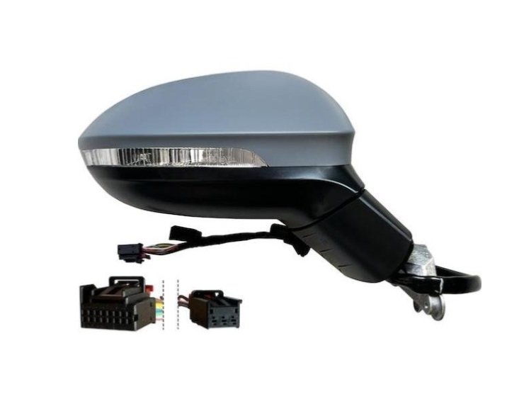 Retrovisor eléctrico derecho, asférico, térmico, imprimado, abatible, intermitente, luz de cortesía, memoria y side (16 pines) pour VOLKSWAGEN GOLF  pour VOLKSWAGEN GOLF