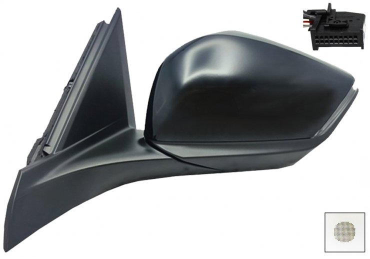 Retrovisor eléctrico izquierdo, convexo, térmico, abatible, con intermitente, con luz de cortesía y side (10 pines)  pour PEUGEOT 408  pour PEUGEOT 408