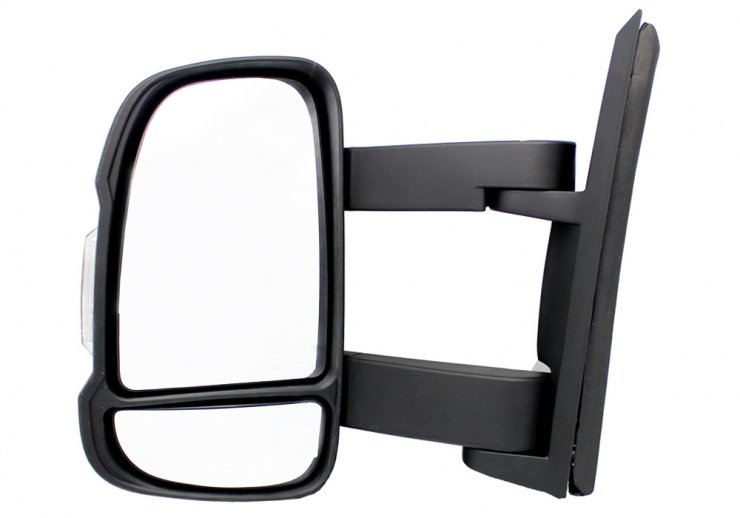 Retrovisor manual izquierdo, ángulo muerto, convexo, con intermitente (2 pines) (largo) FIAT-DUCATO pour CITROEN JUMPER  pour CITROEN JUMPER