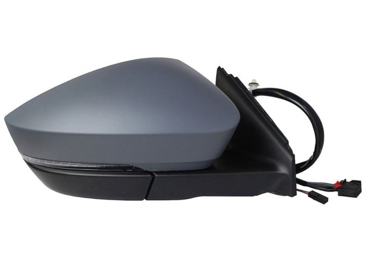 Retrovisor eléctrico derecho, convexo, térmico, imprimado, abatible, con intermitente, cortesía, LED, side (11 pines, 2 pines) SKODA-KAROQ pour SKODA KAROQ  pour SKODA KAROQ