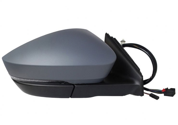Retrovisor eléctrico derecho, convexo, térmico, imprimado, abatible, con intermitente, cortesía, LED, side (11 pines, 2 pines) SKODA-KAROQ pour SKODA KAROQ  pour SKODA KAROQ