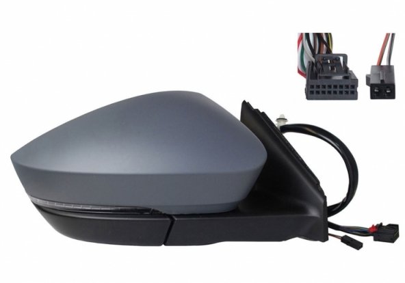 Acceder a la pieza Retrovisor eléctrico derecho, convexo, térmico, imprimado, abatible, con intermitente, LED, side (10 pines, 2 pines) Acceder a la pieza Retrovisor eléctrico derecho, convexo, térmico, imprimado, abatible, con intermitente, LED, side (10 pines, 2 pines)
