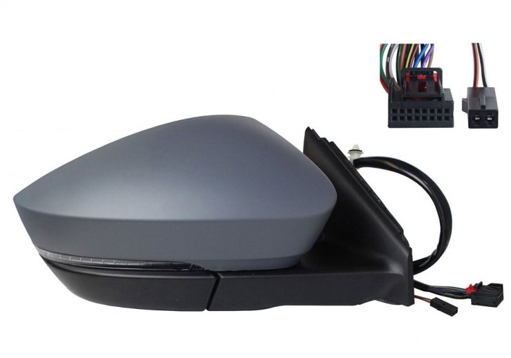 Acceder a la pieza Retrovisor eléctrico derecho, convexo, térmico, imprimado, abatible, con intermitente, cortesía, LED, side (11 pines, 2 pines)