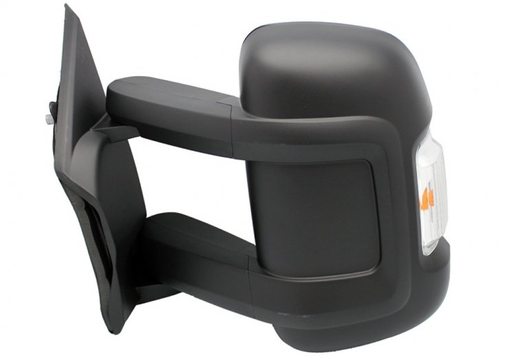 Retrovisor manual izquierdo, convexo, con intermitente (16W) (2 pines) (largo) Retrovisor manual izquierdo, convexo, con intermitente (16W) (2 pines) (largo)