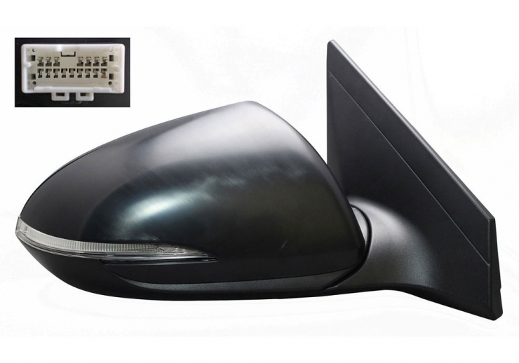 Retrovisor eléctrico derecho, convexo, térmico, imprimado, abatible, con intermitente, side (10 pines)  pour HYUNDAI ELANTRA  pour HYUNDAI ELANTRA