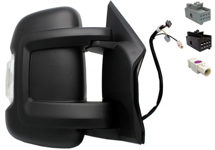 Retrovisor eléctrico derecho, ángulo muerto, convexo, térmico, abatible, con intermitente, antena, (10 pines) (corto) FIAT-DUCATO pour CITROEN JUMPER  pour CITROEN JUMPER