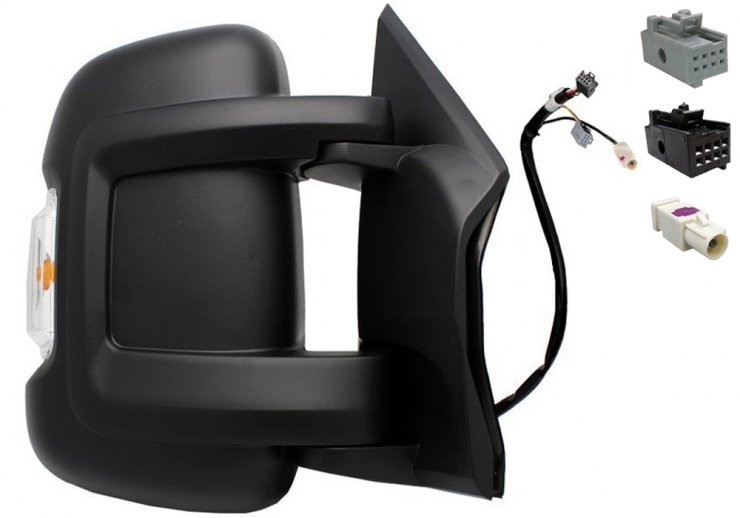 Retrovisor eléctrico derecho, ángulo muerto, convexo, térmico, abatible, con intermitente, antena (10 pines) (corto) FIAT-DUCATO pour CITROEN JUMPER  pour CITROEN JUMPER